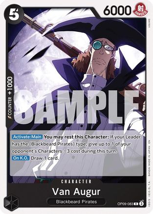 Image of Van Augur (Reprint) (OP09-083) - Starter Deck 27: BLACK Marshall.D.Teach